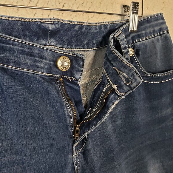 Seven 7 Skinny Jeans Womens 14 Dark Wash Embellished Pockets 38x28 - Picture 4 of 11